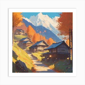 Autumn Village 19 Art Print