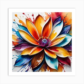 Colorful Flower Painting 1 Art Print