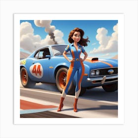 Disney Racing Girl Art Print