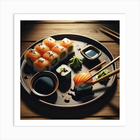 Sushi And Chopsticks Art Print