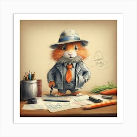 Rabbit In A Suit 25 Art Print