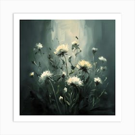 Abstract Forest Flowers In The Shadows Art Print