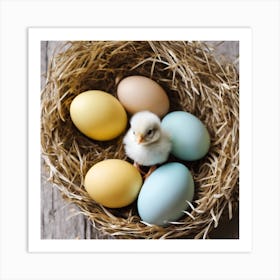 Easter Eggs In A Nest Art Print