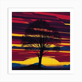 Sunset Tree 14 Art Print