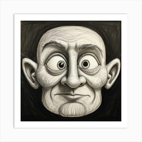 Old Man'S Face Art Print