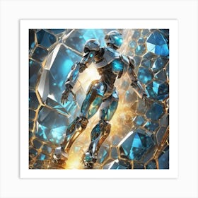 Robot With Diamonds Art Print