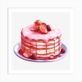 Strawberry Cake 7 Art Print