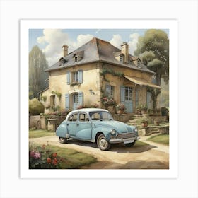 French Country House art Art Print