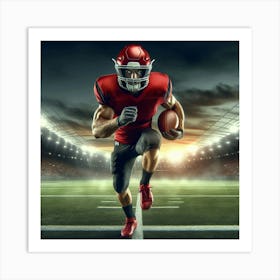 American Football Player Running 3 Art Print