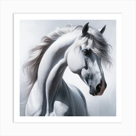 Beautiful White Stallion Art Print