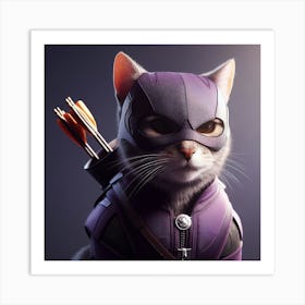 Hawkeye Avengers Cat Art Print