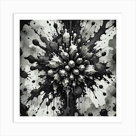 Black And White Abstract Painting 1 Art Print