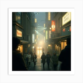 Asian Street Scene Art Print