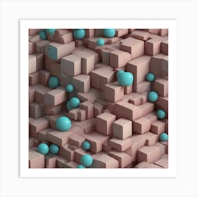 3d Cubes Art Print