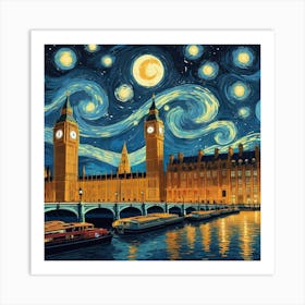 Starry Night In London 1 Art Print