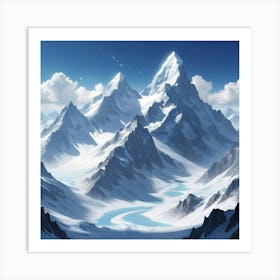 Snowy Mountains 1 Art Print