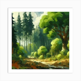 Forest Landscape Painting 1 Art Print