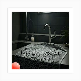 Towel design Monochrome magic Art Print