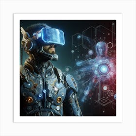 Futuristic Man In Virtual Reality 2 Art Print