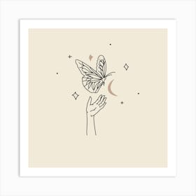 Butterfly In The Hand 1 Art Print