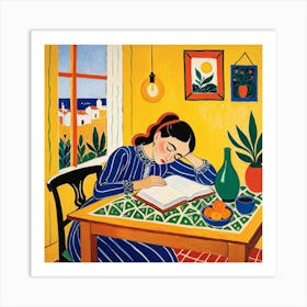 Woman Reading A Book 6 Art Print