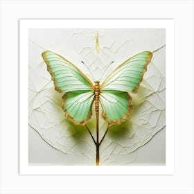 Butterfly On A Leaf Art Print