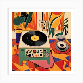 Still Life Of A Turntable, Matisse Style Art Print