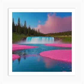 Pink Waterfall Art Print