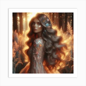 Fairy Girl In The Forest 2 Art Print