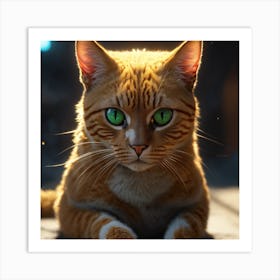 Cat With Green Eyes 1 Art Print