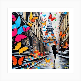 Paris With Butterflies 21 Art Print