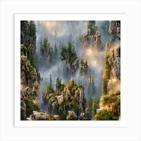 Fog Forest Art Print