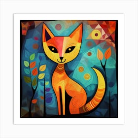 Fox In The Forest 3 Art Print