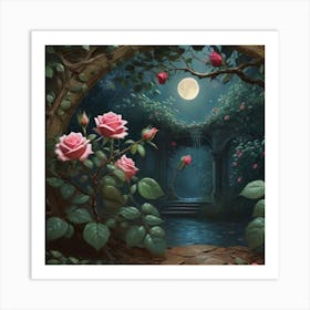 Roses In The Garden 2 Art Print