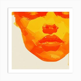 Orange Face Art Print