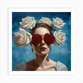 Roses And Sunglasses Art Print