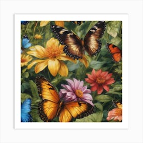 Butterfly Garden Art Print