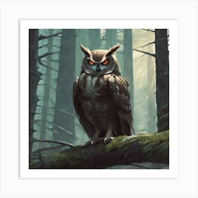 Owl In The Woods 24 Art Print