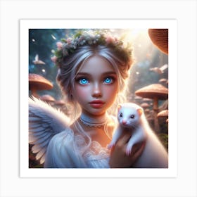 Angel With A Ferret 1 Art Print