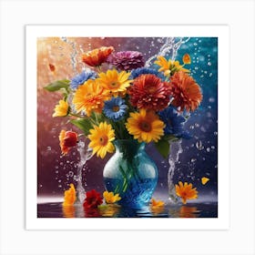 Flowers In The Water 4 Art Print