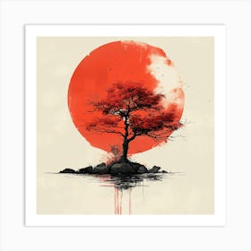 Red Tree Art Print