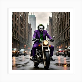 Joker On A Motorcycle 10 Art Print