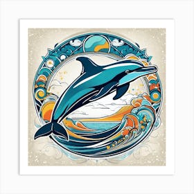 Dolphin In The Ocean 2 Art Print