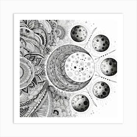 Moon Phases 4 Art Print