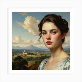 Girl In The Countryside Art Print