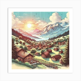 Swiss Village Art Print