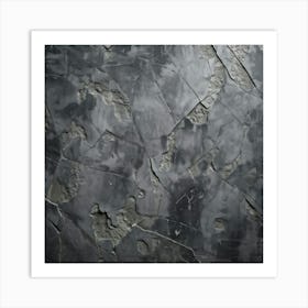 Abstract Stone Material Structure Grey Rock Halloween Granular Rough Wallpaper Stucco Dar (26) Art Print