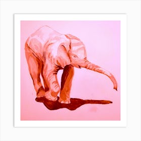 Elephant In Pink Art Print