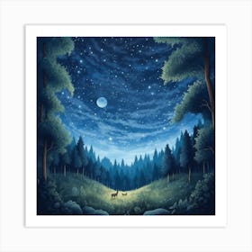 Night In The Forest Art Print