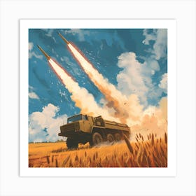 Soviet Rocket Artillery Firing Art Print